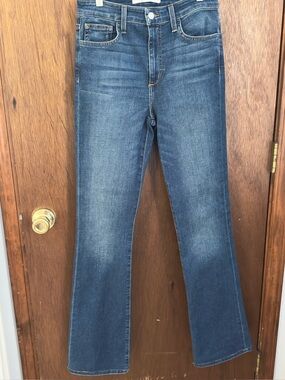 Joe’s Dark Blue Bootcut Jeans with whiskering and fading